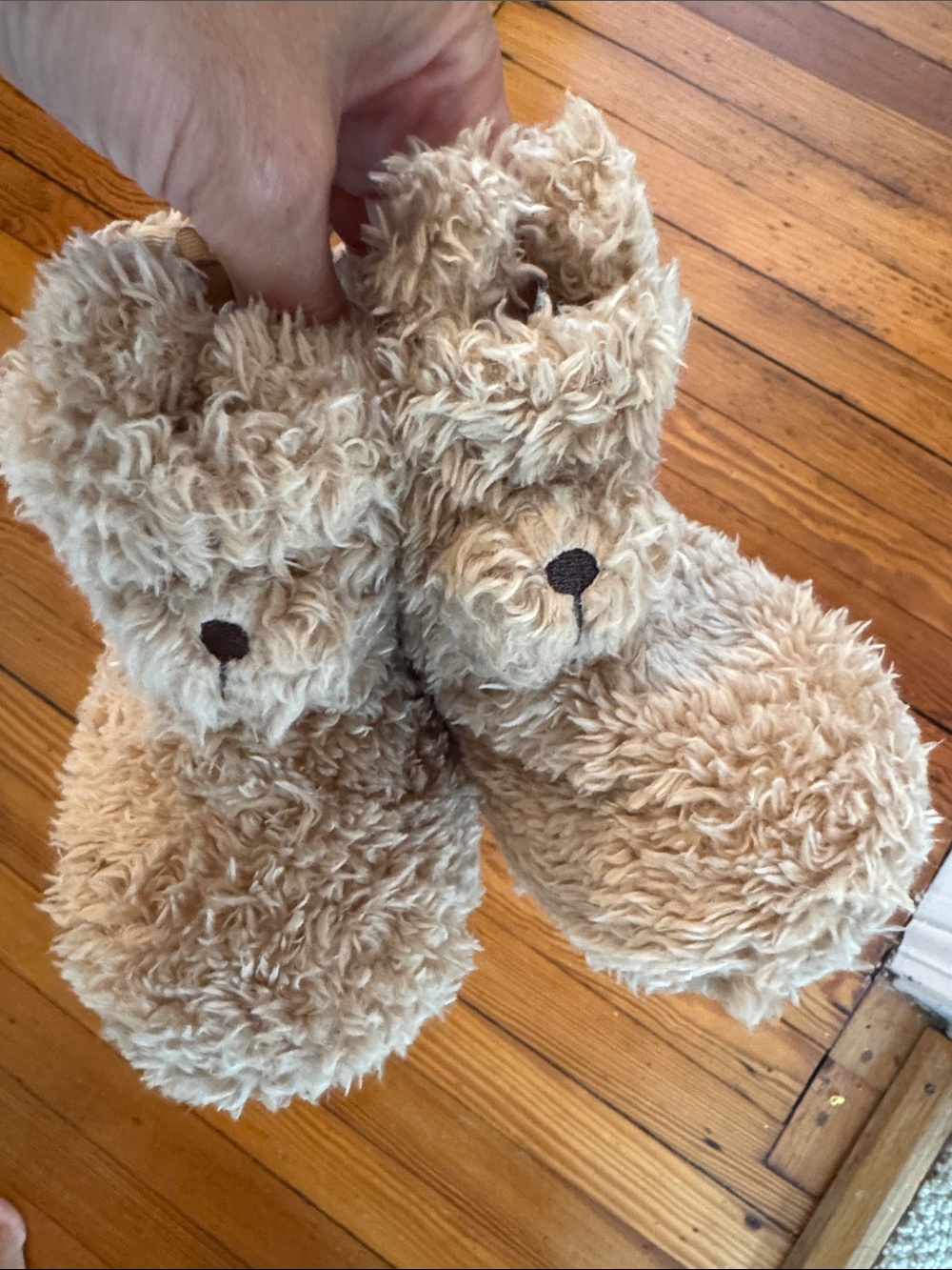 GAP Plush Teddy Bear Slippers in Light Brown